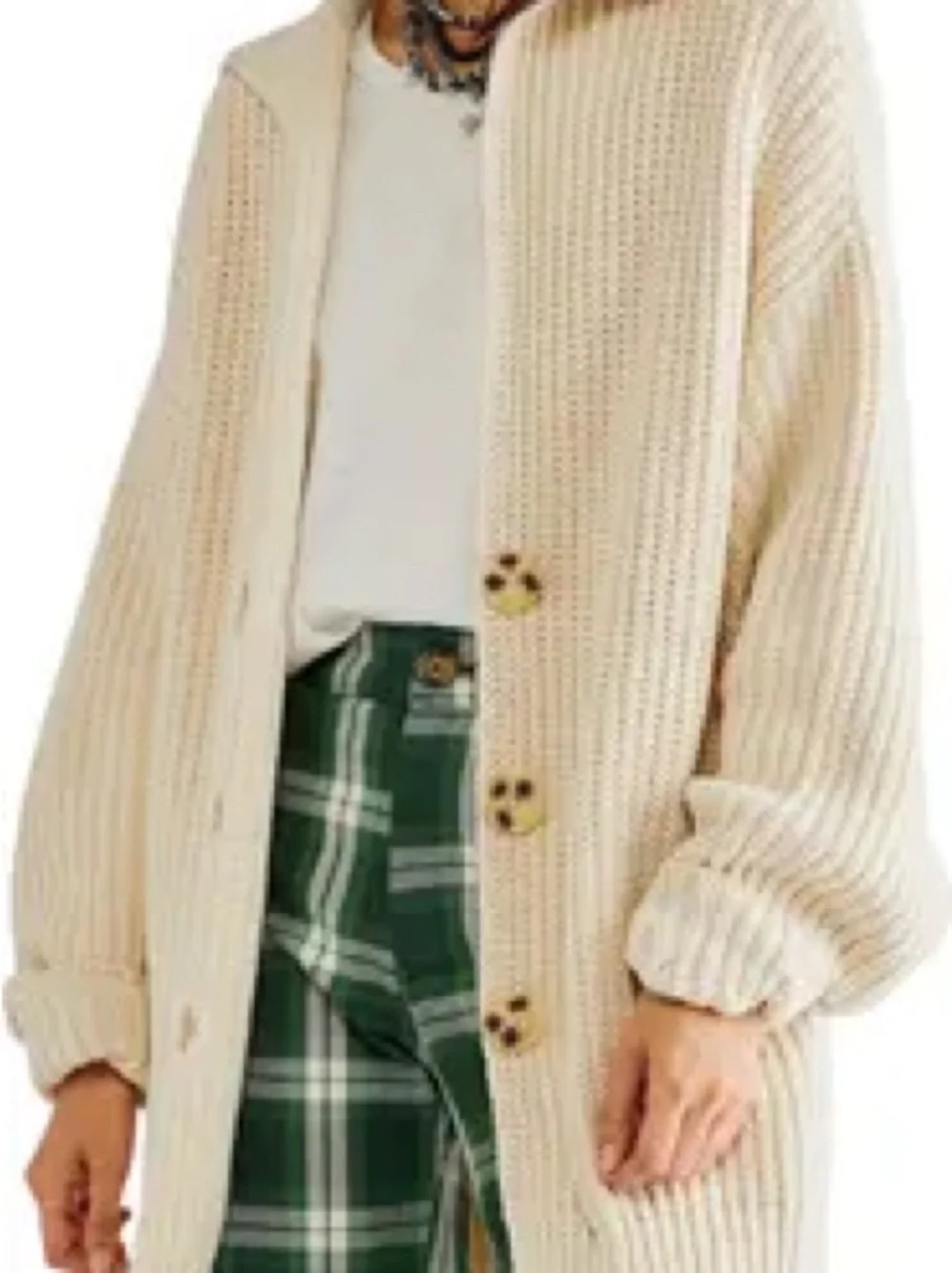 Free People Cream Swim Too Deep Cardigan